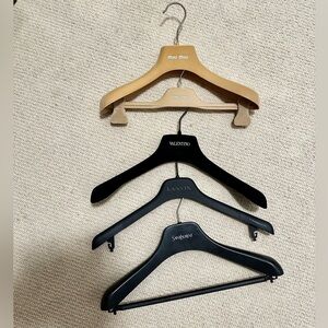YSL, Miu Miu ,Lanvin & Valentino Black and Tan Luxury Hangers